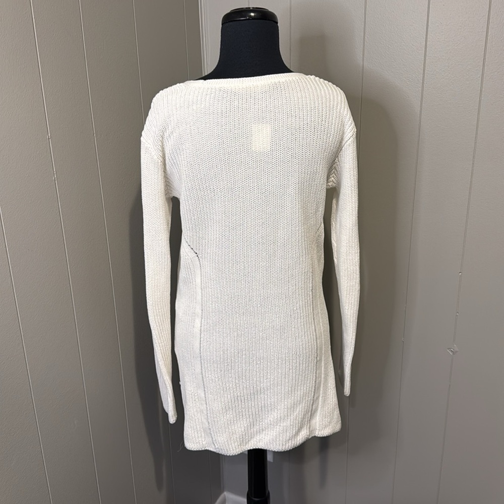 Athleta Women’s Small Highline Sweater Tunic Knit V Neck Side Hem Slits - Picture 5 of 7